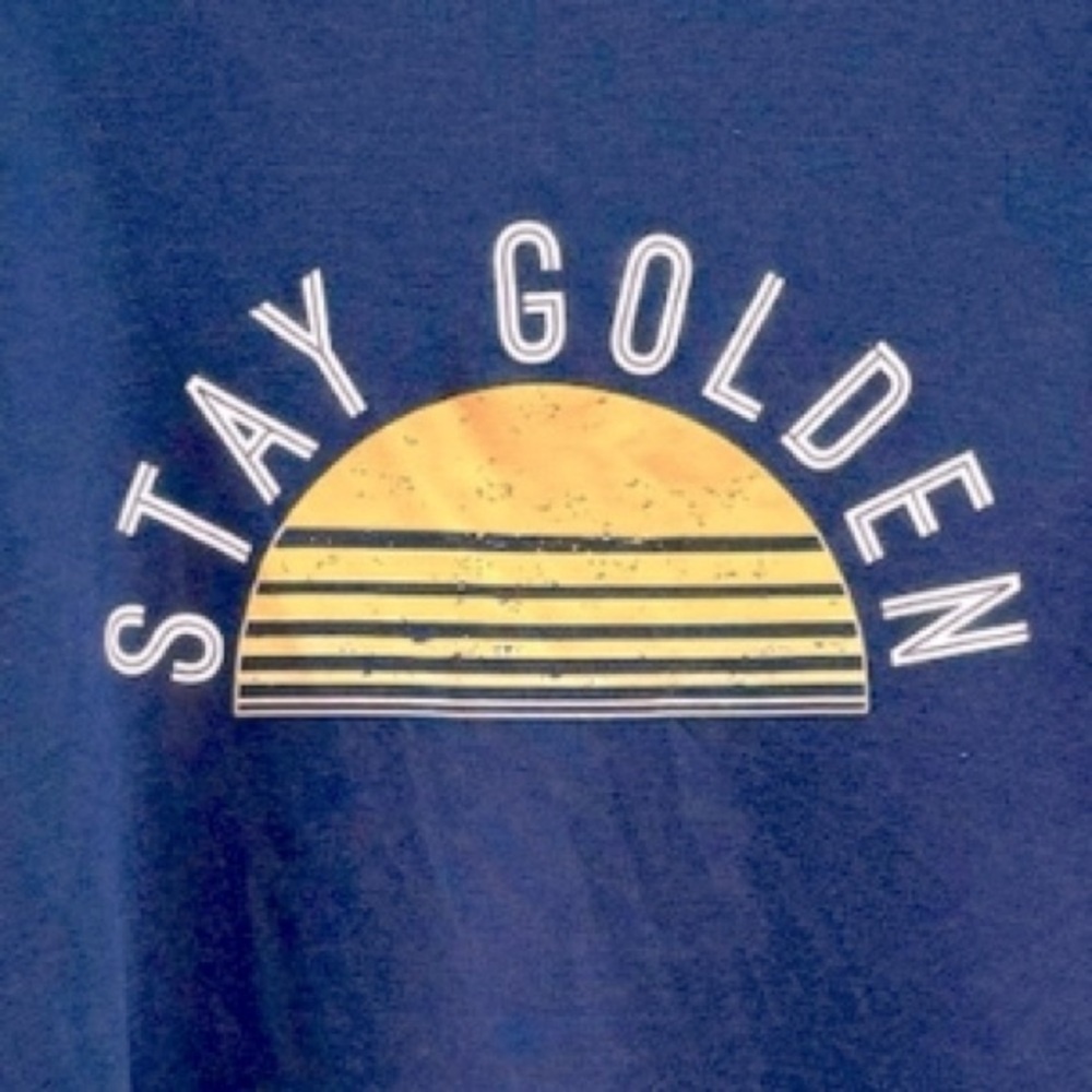 NWOT Grayson Threads Sz L "Stay Golden" L/S Raw Seams Tunic Rayon-Poly-Spandex - Picture 3 of 6